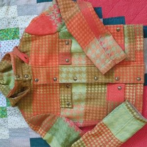 Per Se carlisle wool plaid hooded jacket